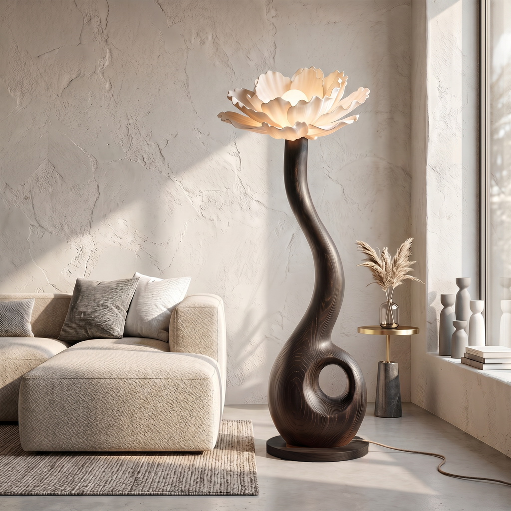 Artistic Floor Lamp With Nature Inspired Flower Design For Living Room - view 3