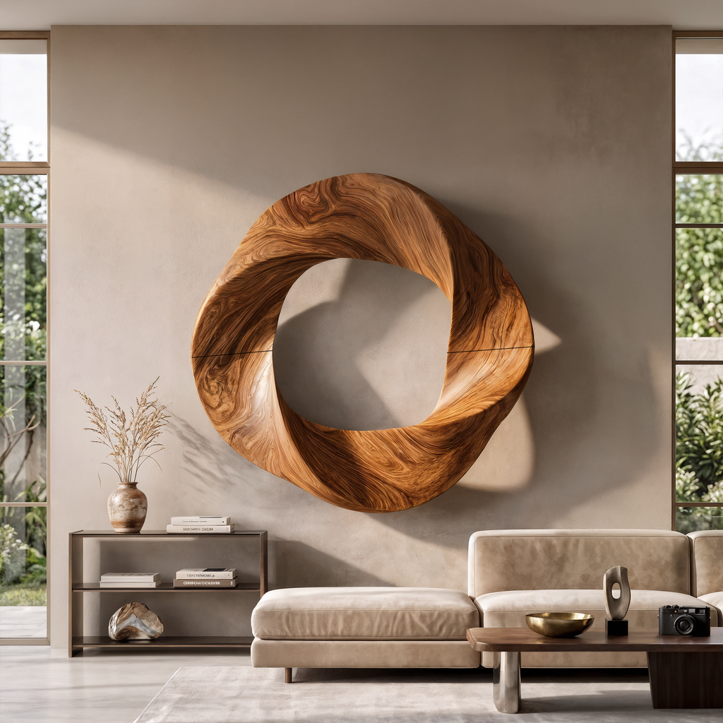 Contemporary Interlocking Circle Wall Art For Hallway And Bedroom - view 3