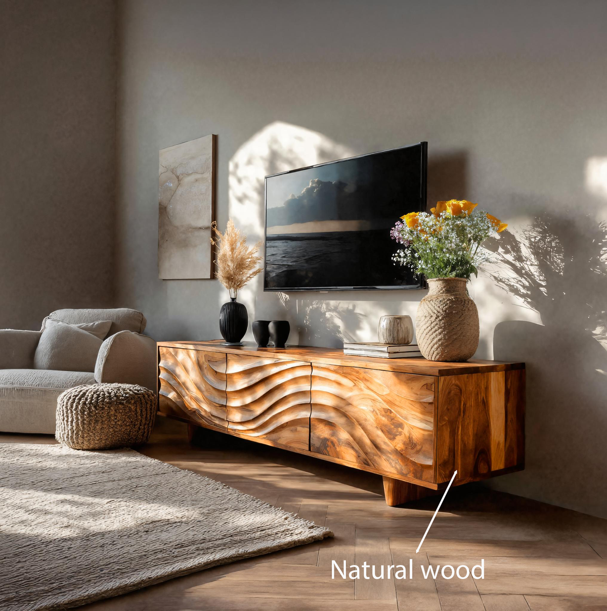 Contemporary TV Cabinet With Storage Drawers For Living - view 5