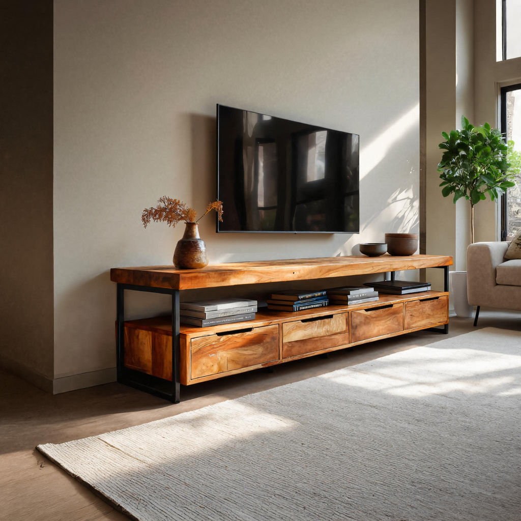 Elegant TV Cabinet With Functional Design For Media Equipment - view 4