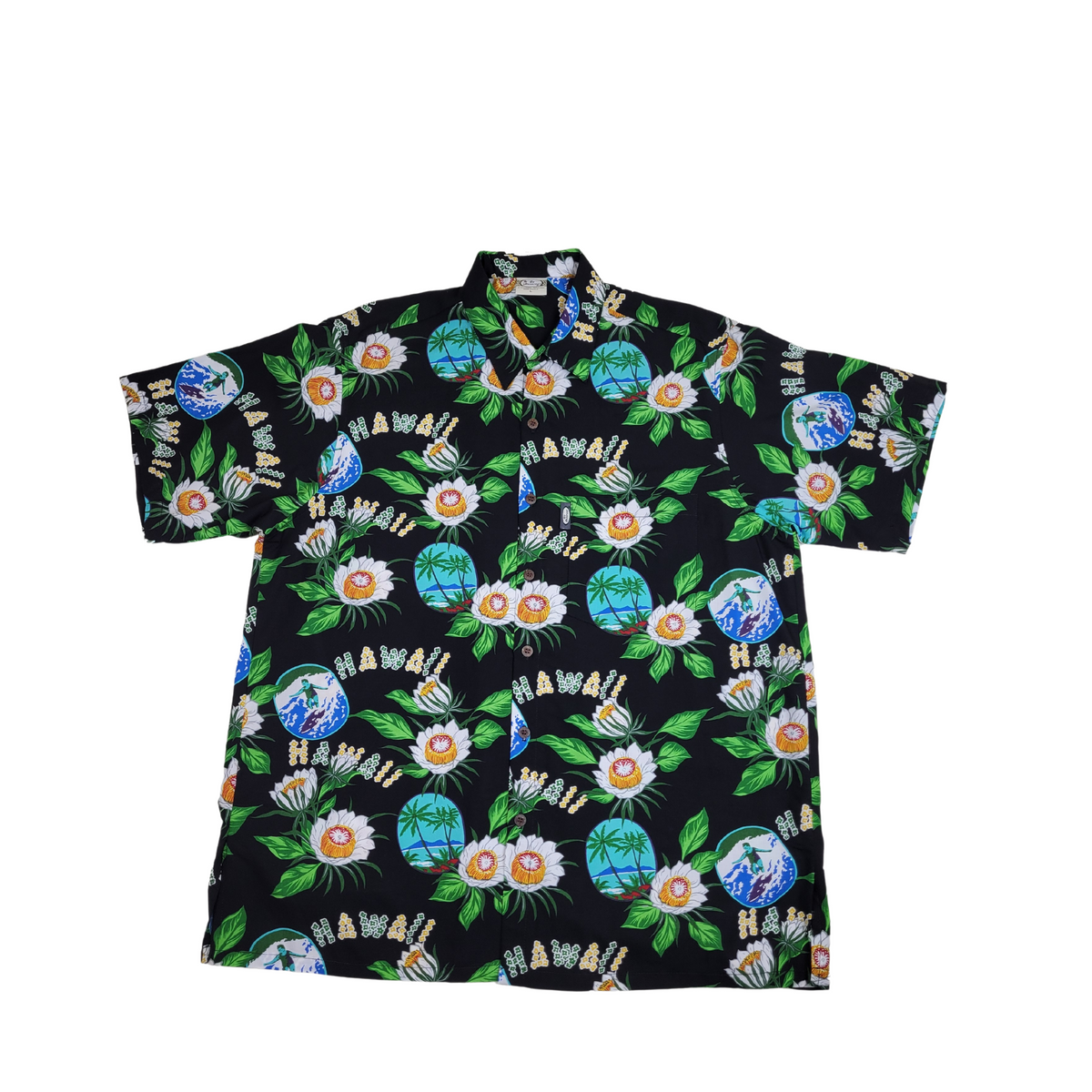 Hawaii Surfer (Black) Hawaiian Shirts