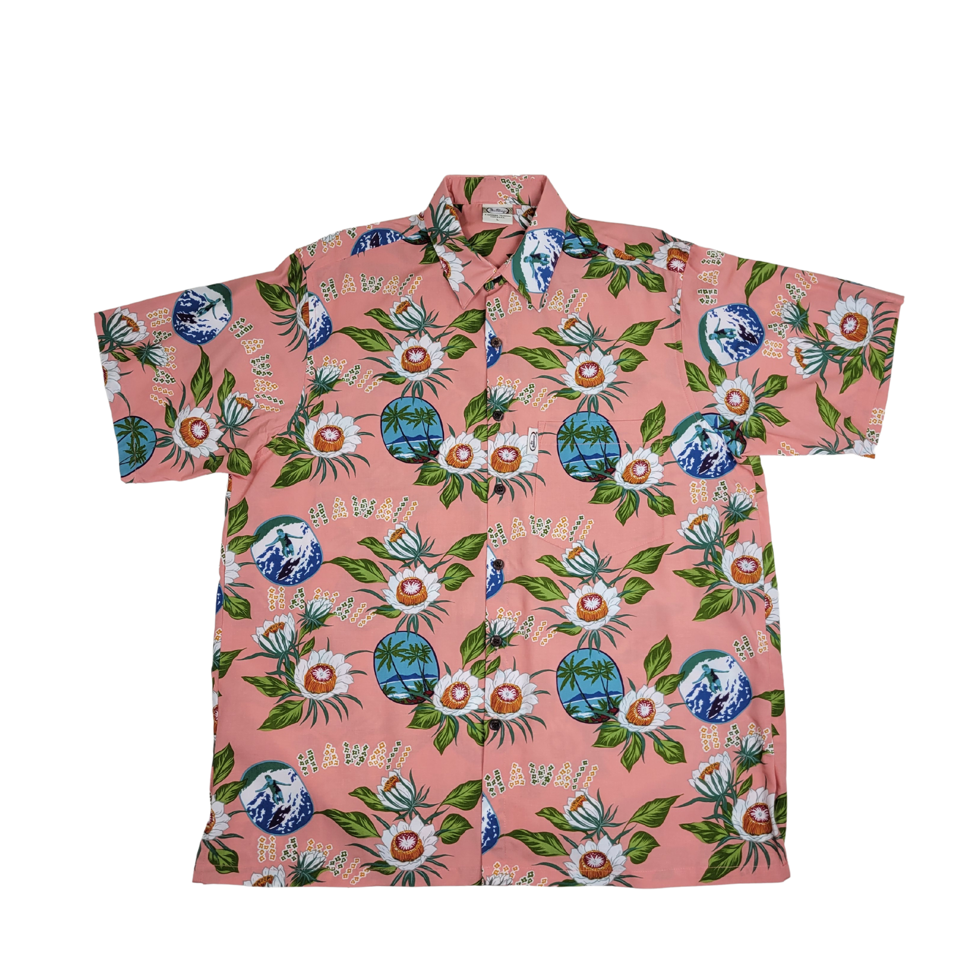 Hawaii Surfer (Coral) Hawaiian Shirts