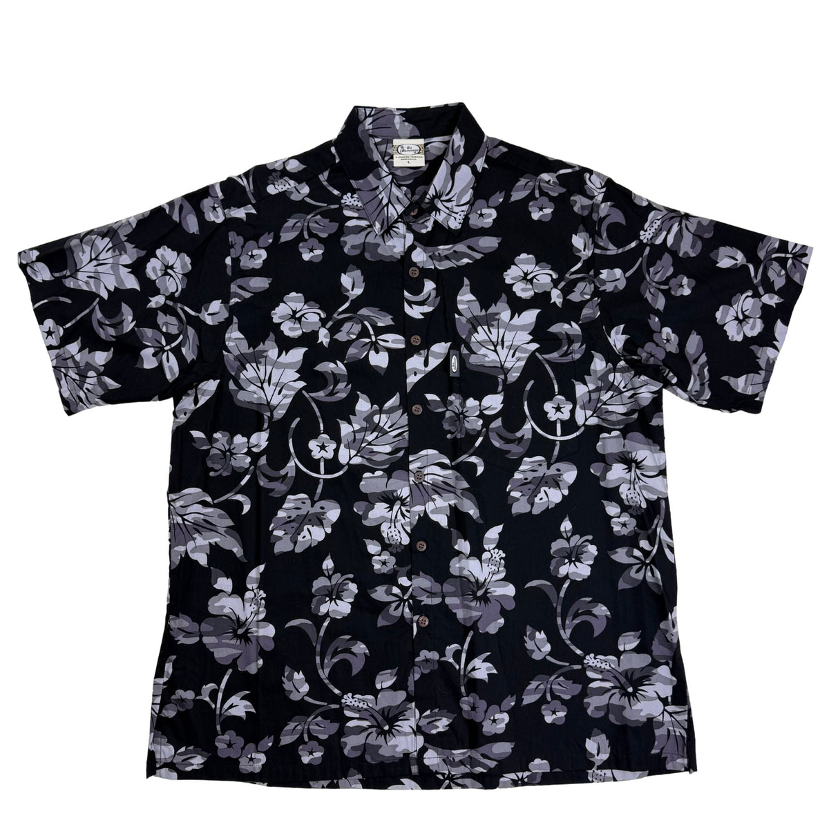 Aloha Camo (Black) Hawaiian Shirts