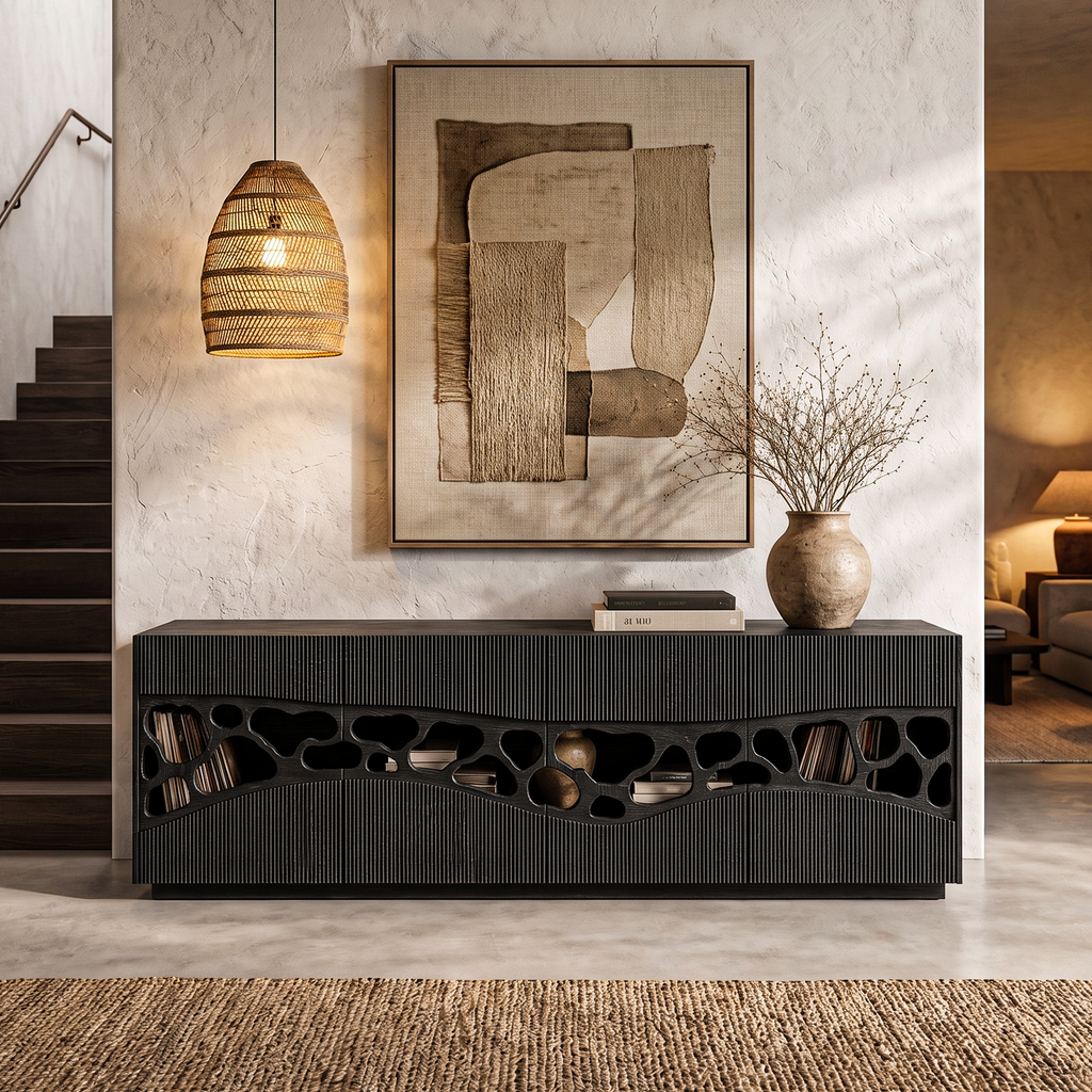 Contemporary Sideboard With Organic Cutout Design For Dining Room And Living Room - view 3