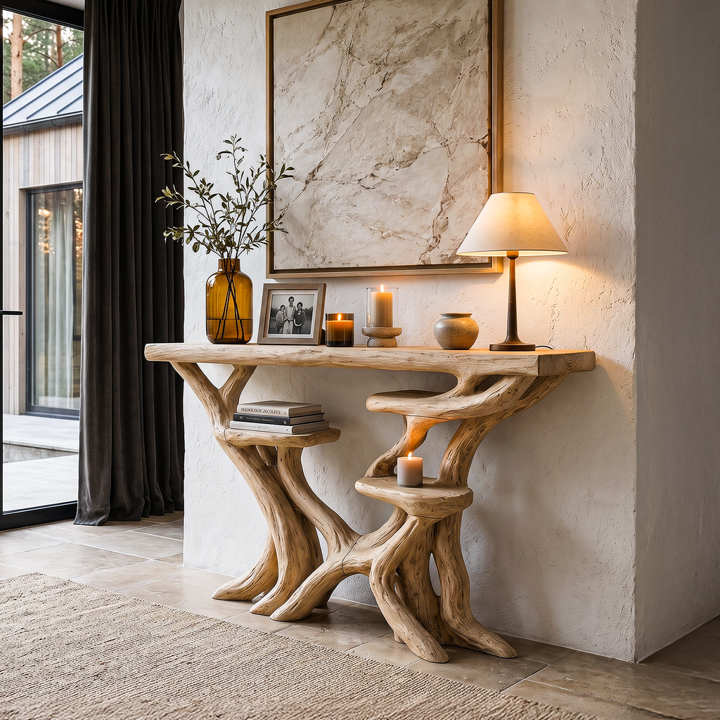 Artisan Tree Branch Console Table For Entryway And Living Room - view 3