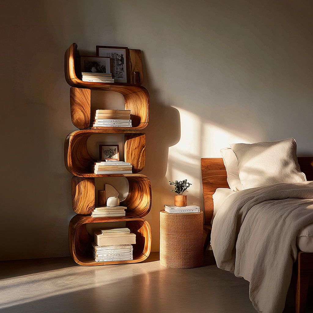 Contemporary Modern Unique Bookshelf Living Room Storage