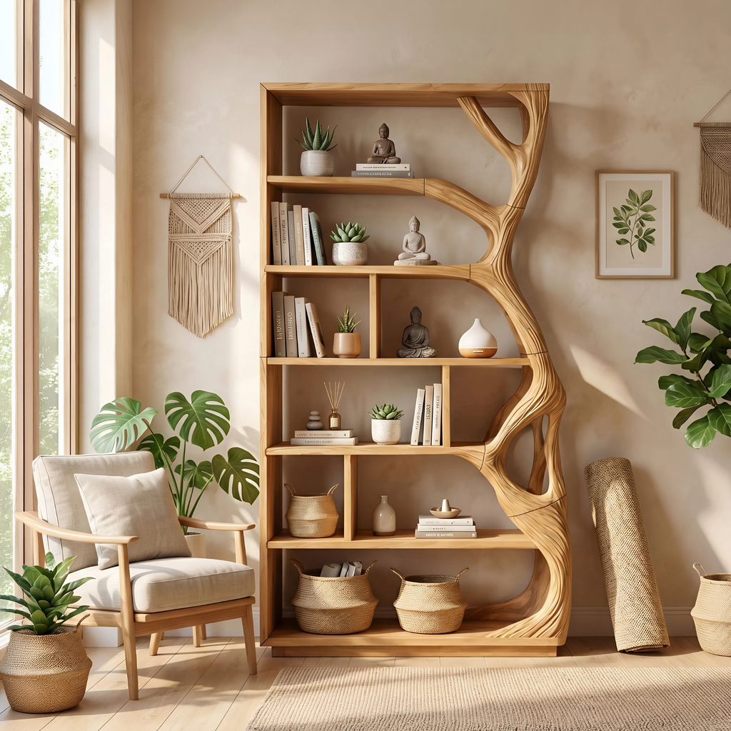 Contemporary Artistic Bookcase Storage Organizer For Office Space