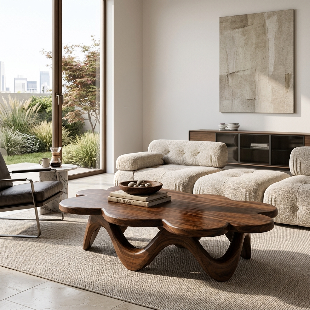 Contemporary Sculptural Flower Coffee Table For Luxury Home