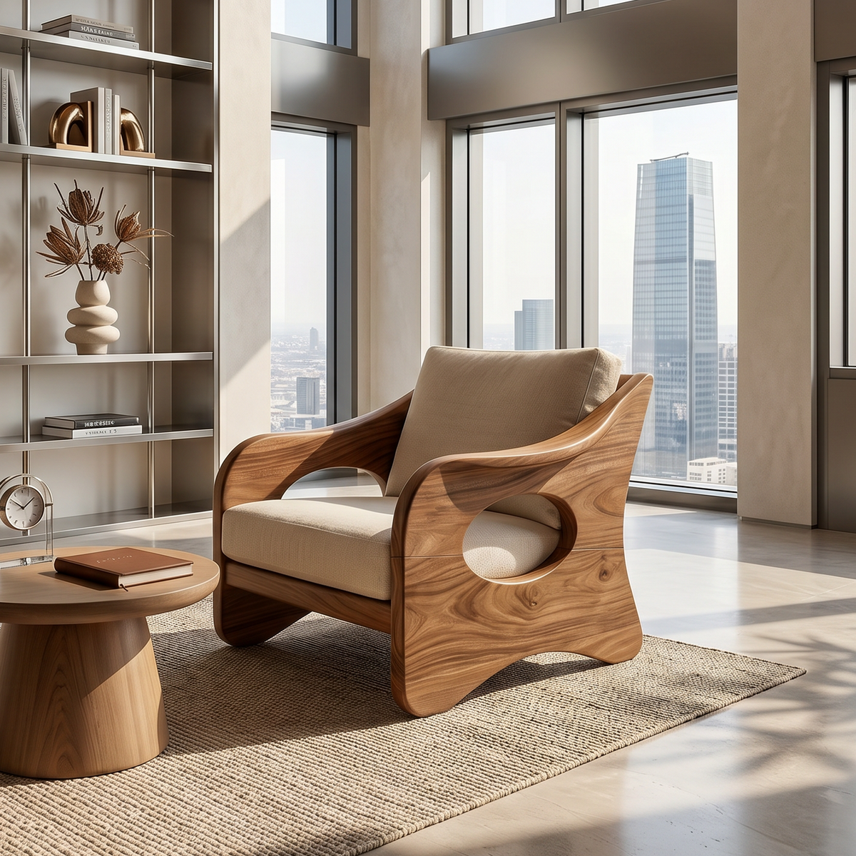 Contemporary Curved Armchair Executive Office Lounge