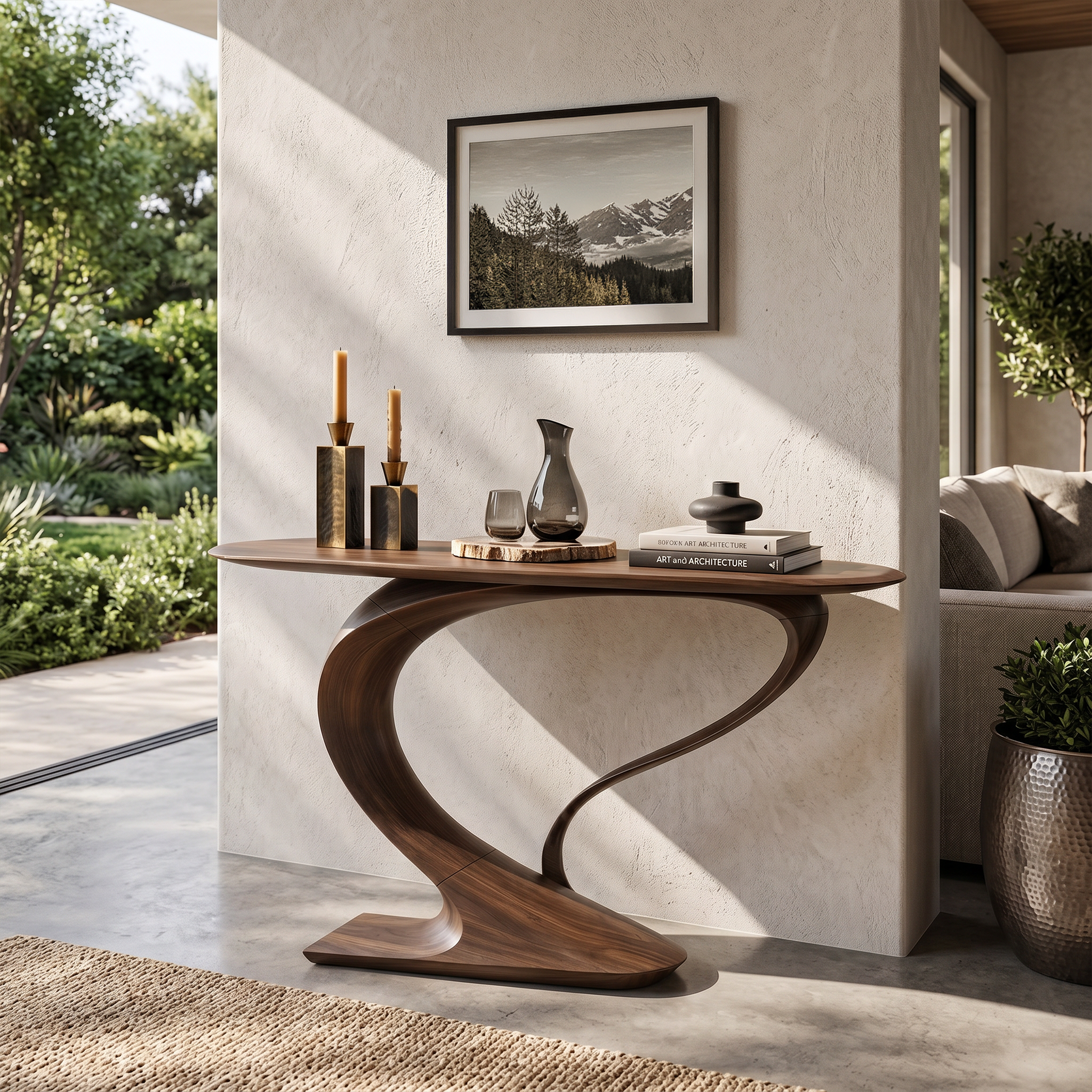 Contemporary Curved Console Table Modern Residence