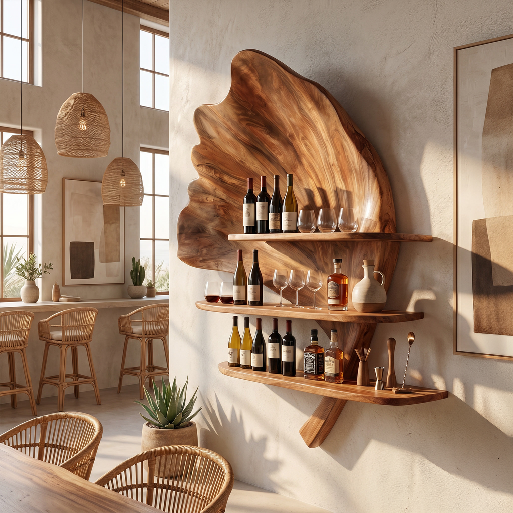 Boho Wall Wine Stand For Apartment Wine Accent Feature
