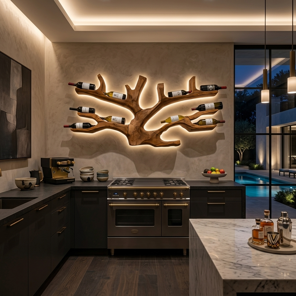Artistic Wine Holder Wall Rack For Home Bar