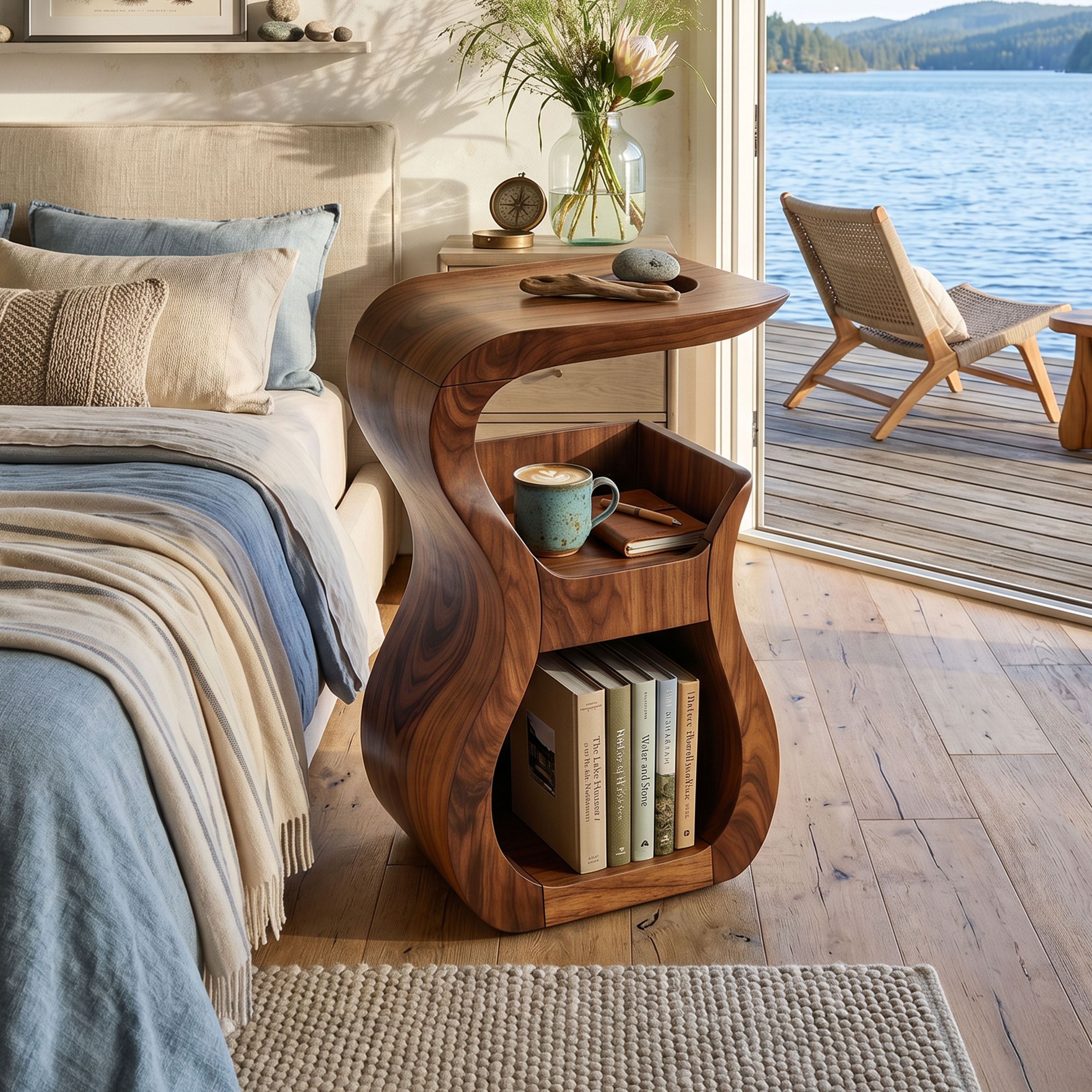 Contemporary Flowing Drink Table For Open Concept Interior