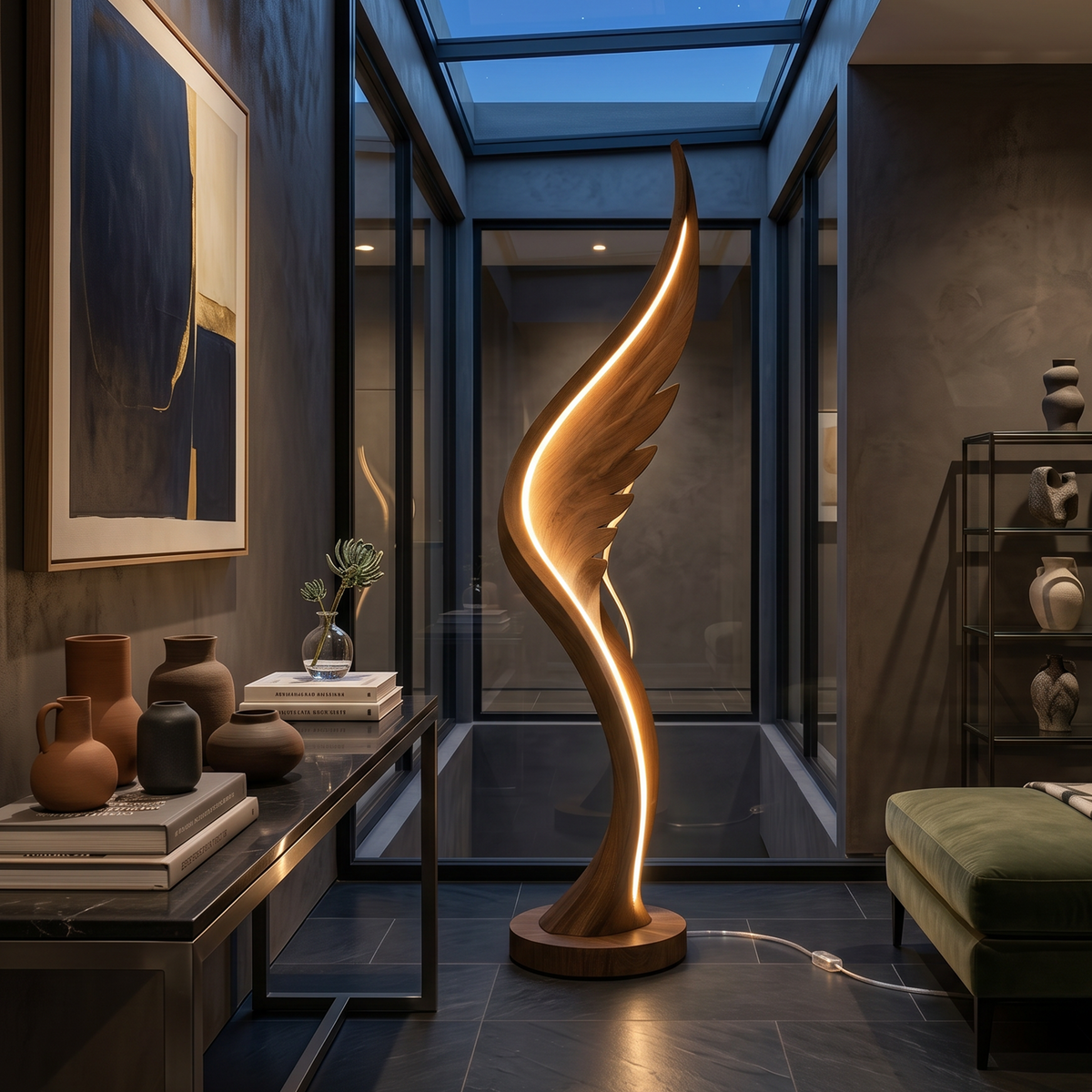 Contemporary Soaring Wing Floor Lamp For Modern Lounge - view 3