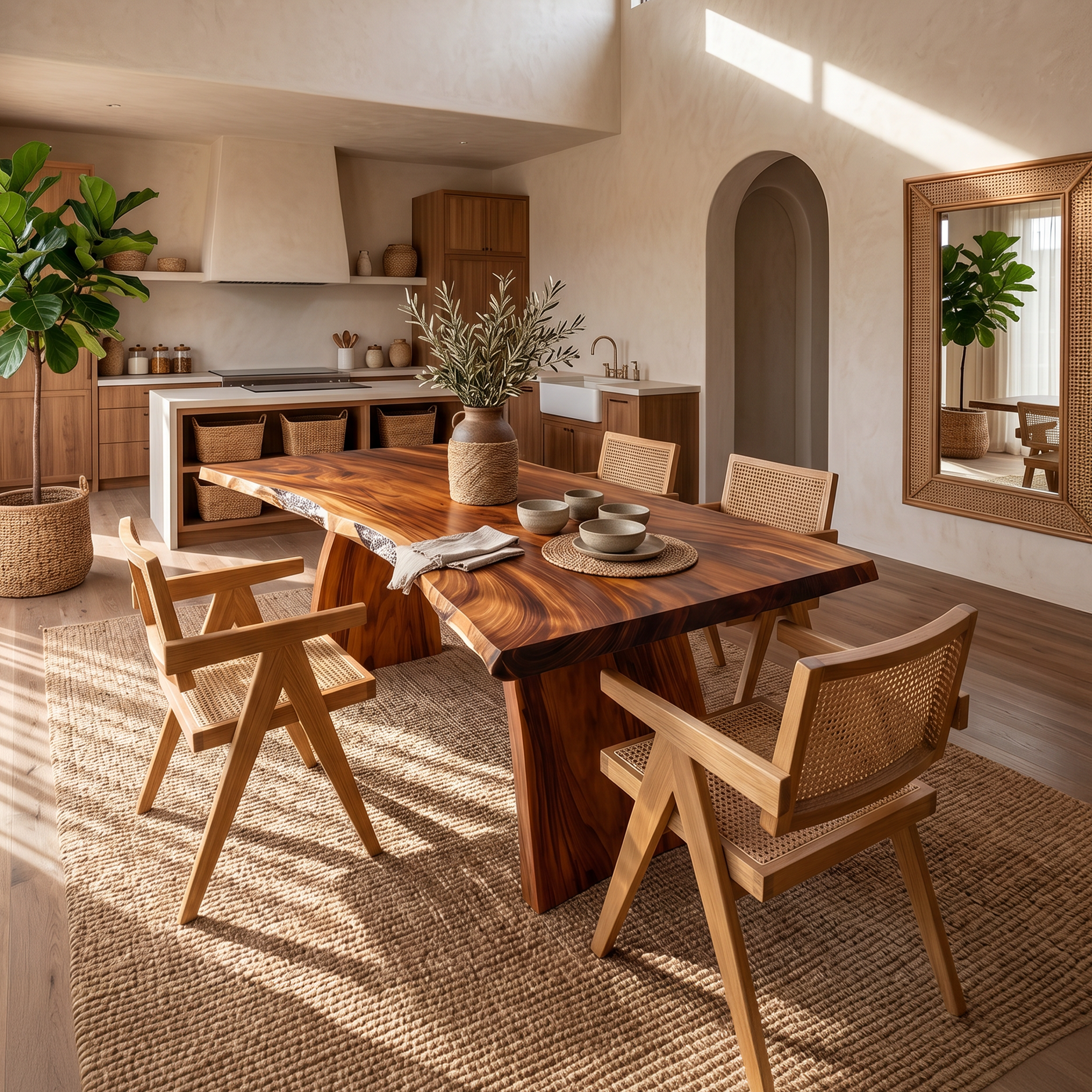 Contemporary Live Edge Dining Table For Entertaining Space