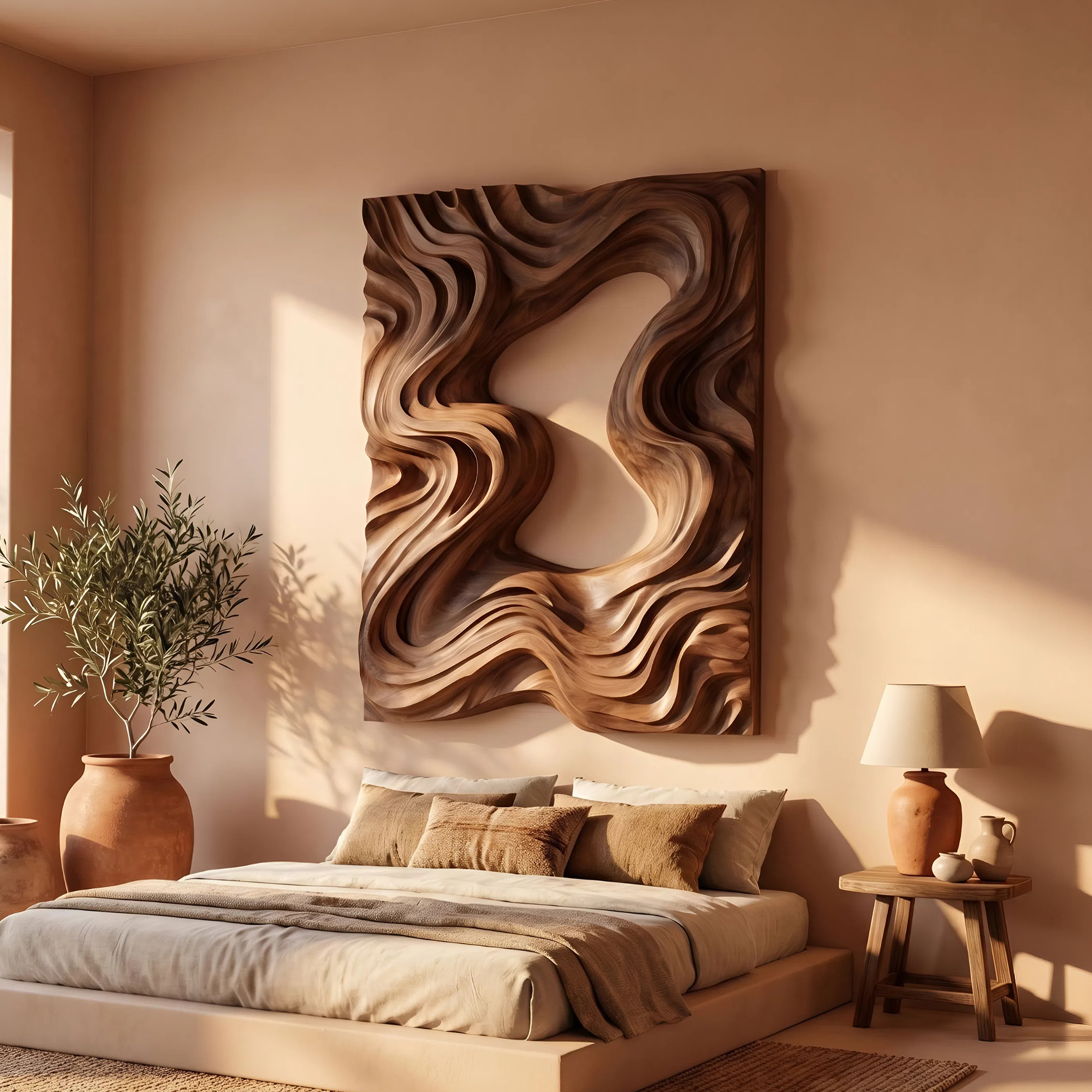 Contemporary Fluid Wall Decor Panel For Dining Room