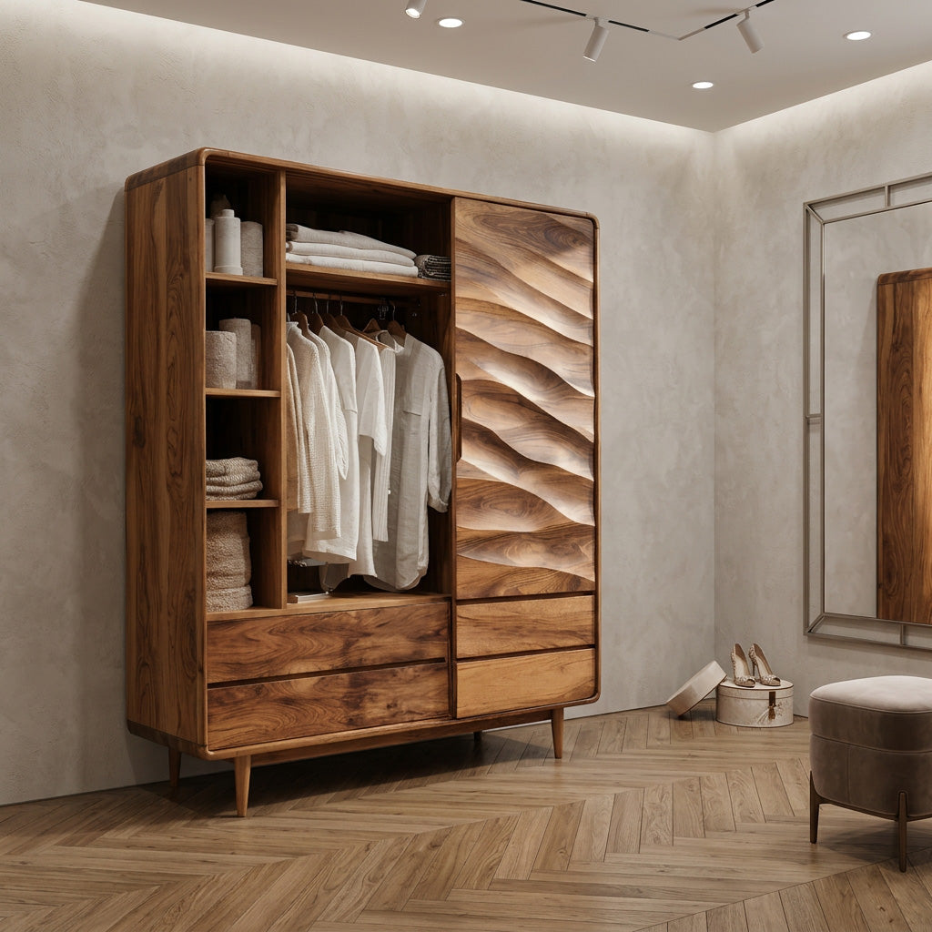 Contemporary Wardrobe With Drawers And Shelf For Bedroom - view 3