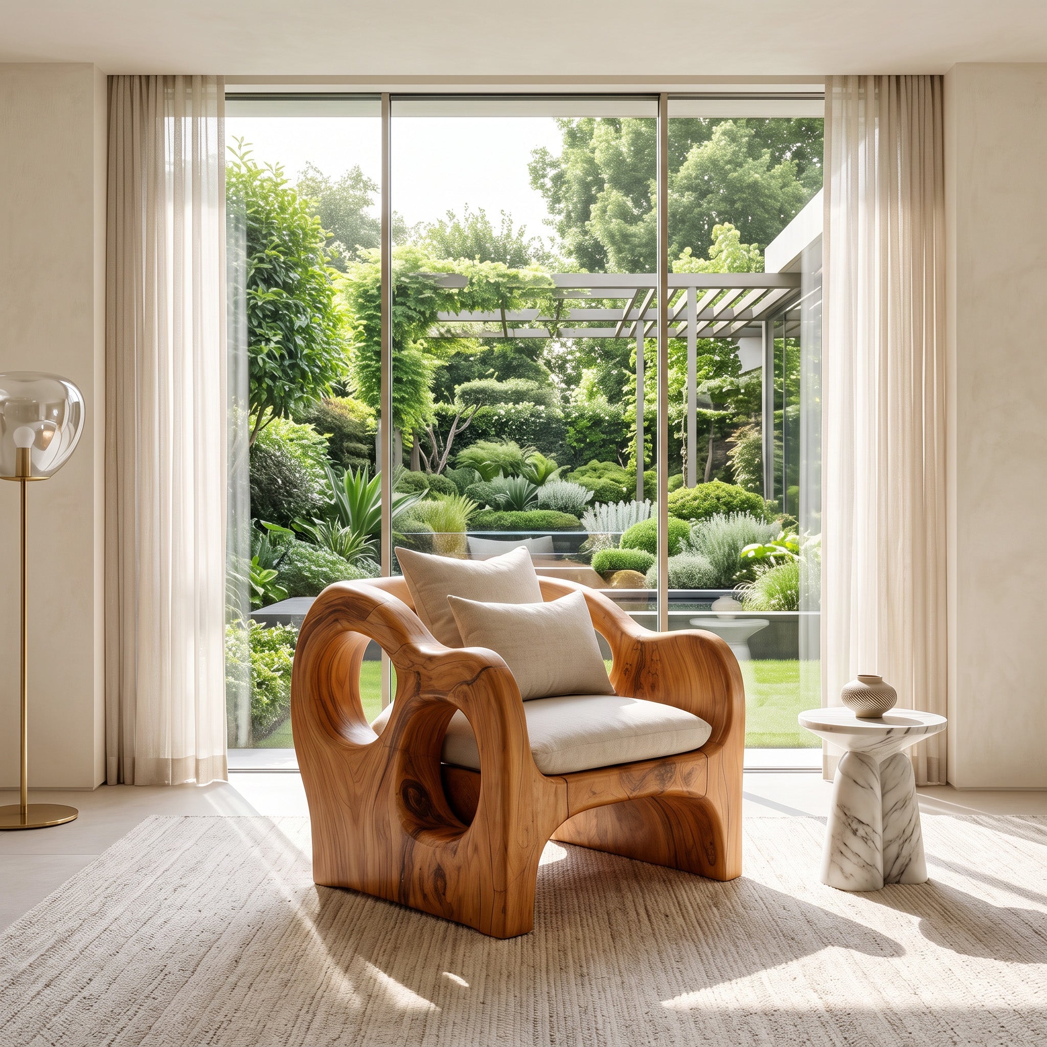 Artistic Sculpted Armchair For Living Room Or Lounge