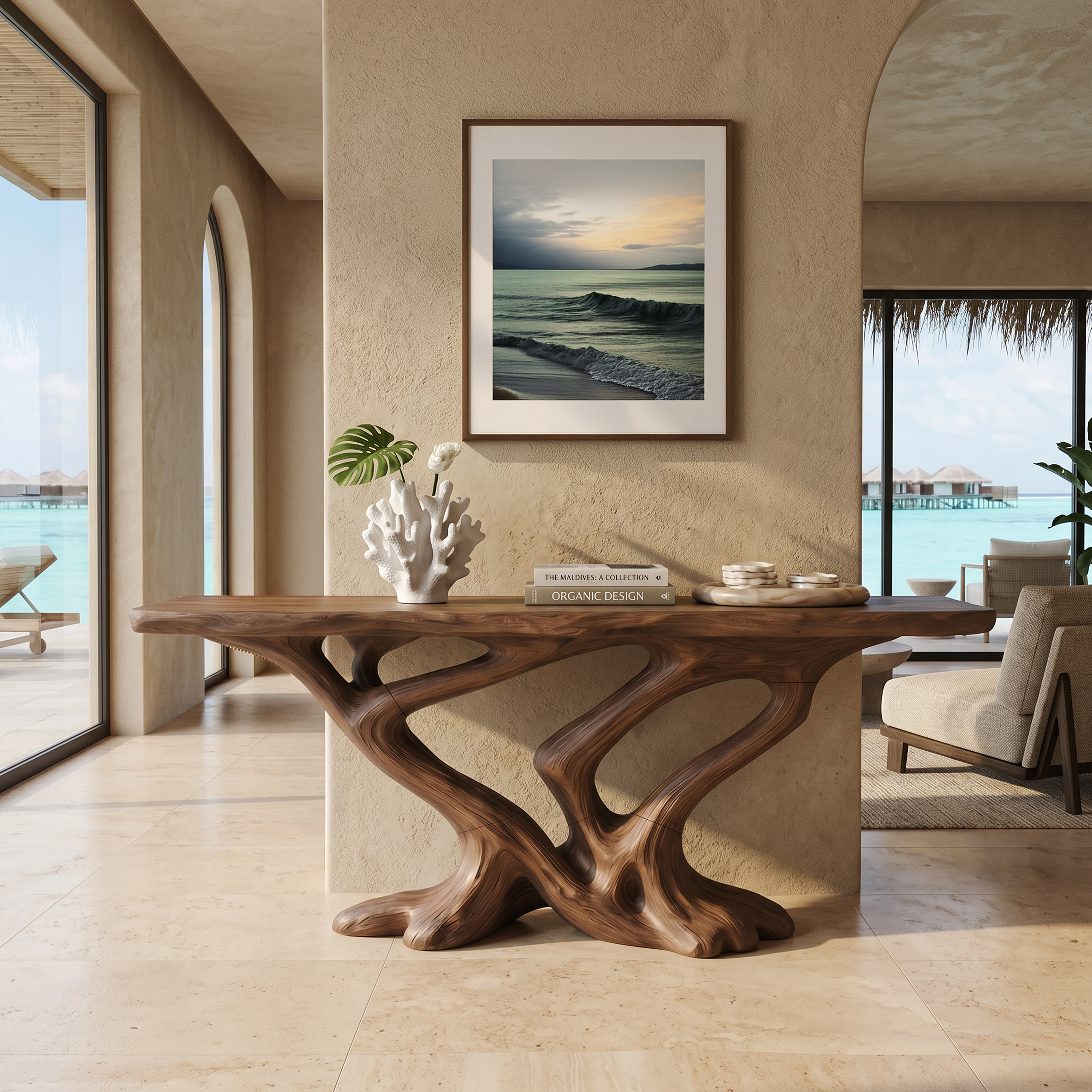 Contemporary Infinity Console Table Modern Entryway