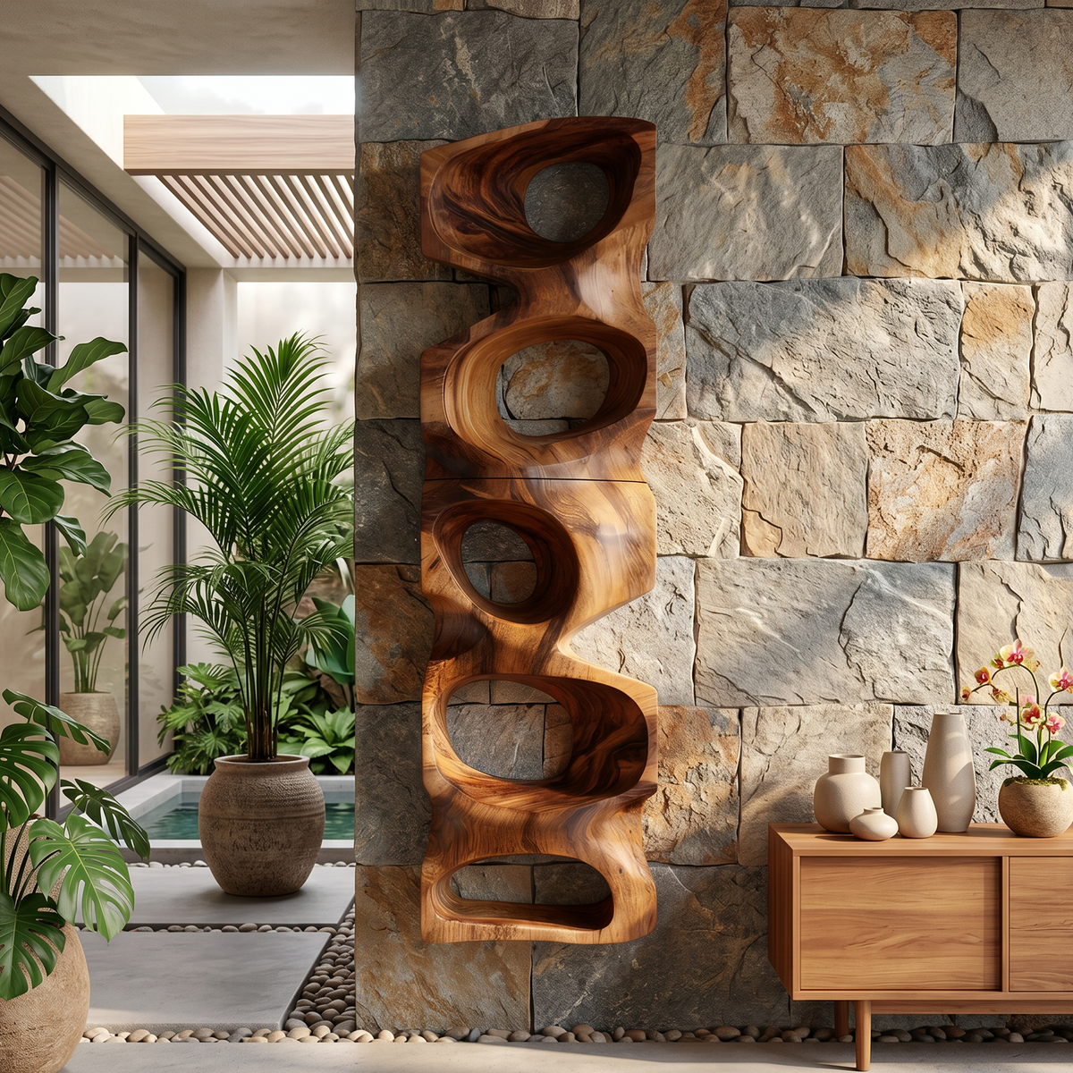 Contemporary Sculptural Display Shelf For Living Room