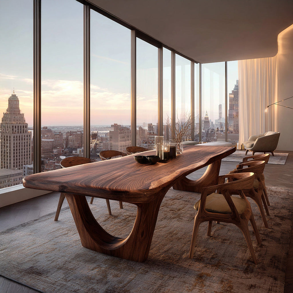 Contemporary Rectangular Sculpture Dining Table For Dining Room