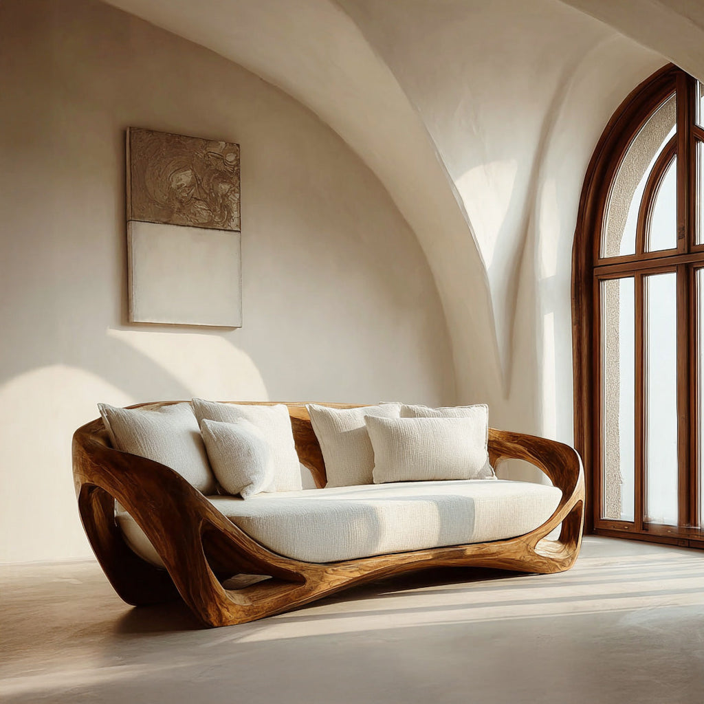Contemporary Organic Wood Sofa For Living Room