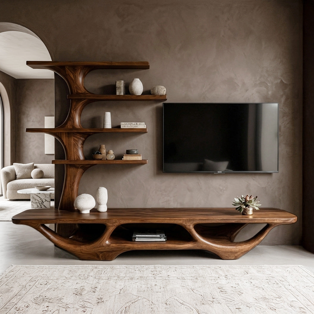 Contemporary Tree Form TV Console For Living Room Decor - view 3