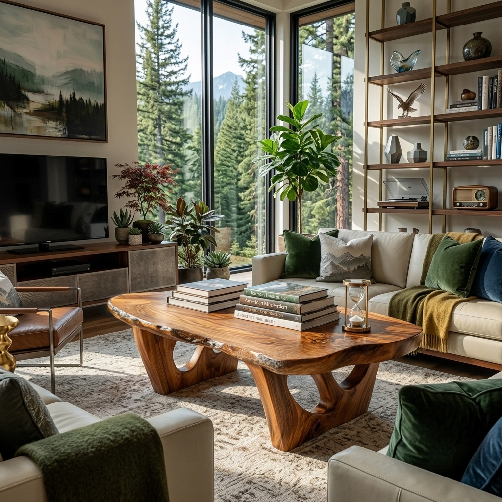 Contemporary Sculptural Coffee Table For Modern Living Room