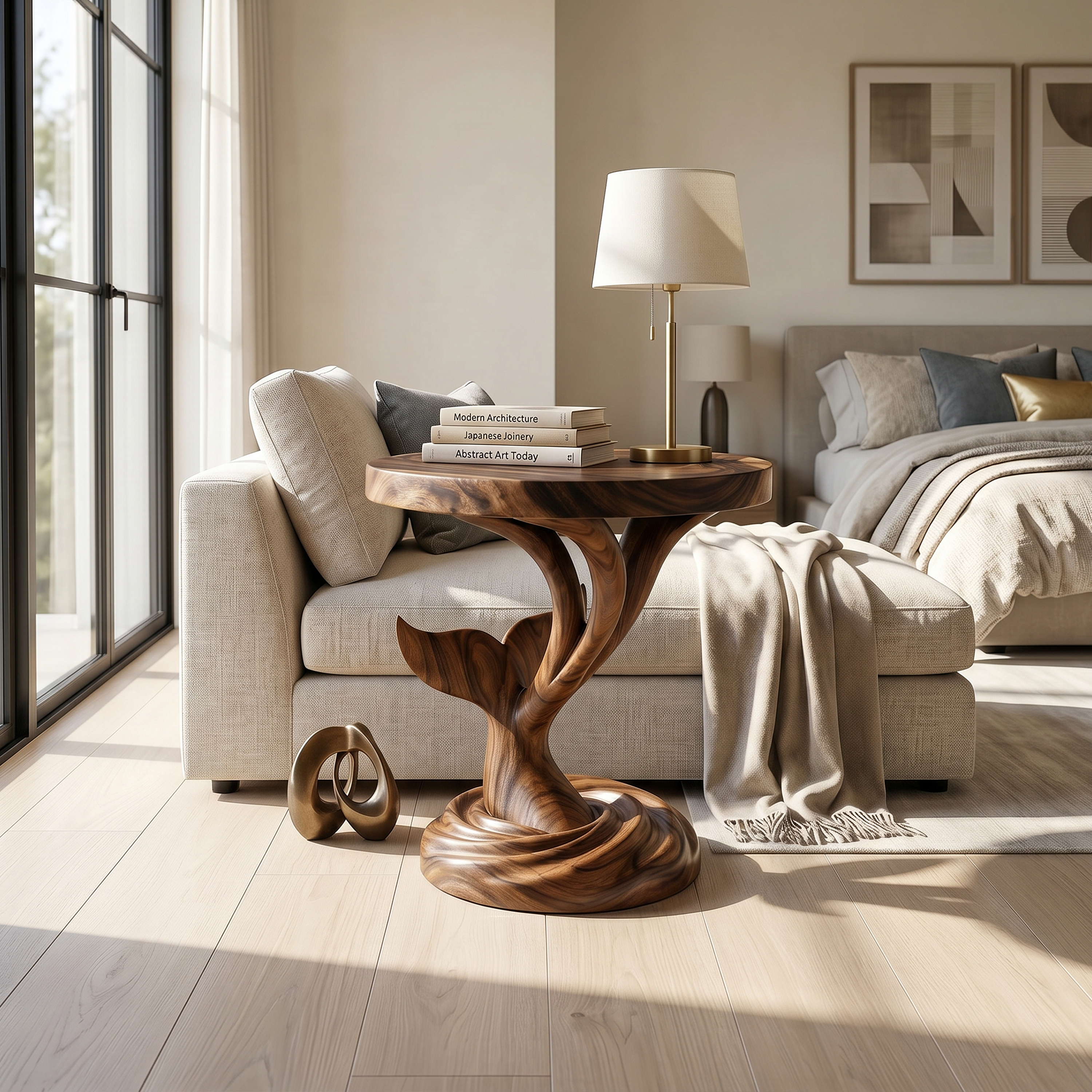 Architectural Sculptural Side Table Media Lounge