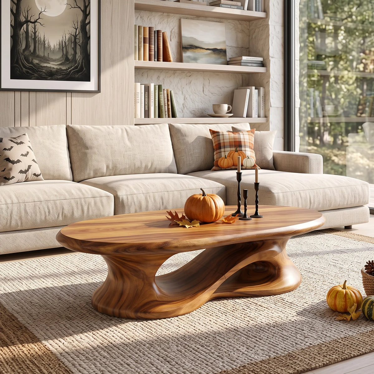 Contemporary Halloween Curved Coffee Table For Home Interior