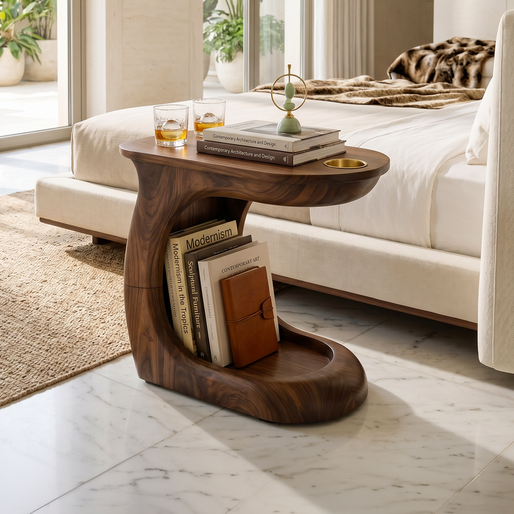 Contemporary Sculptural Side Table For Loft Interior Space
