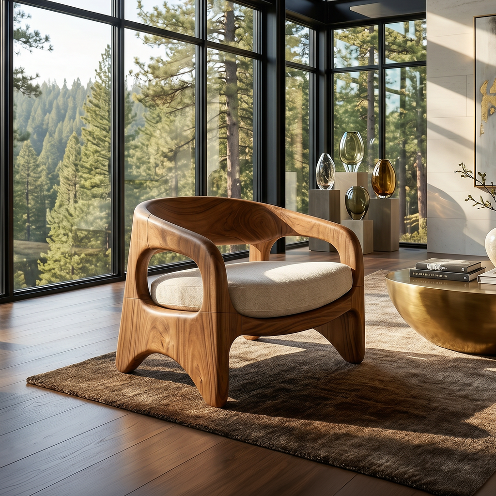 Coastal Contemporary Accent Chair Ocean View Living Room