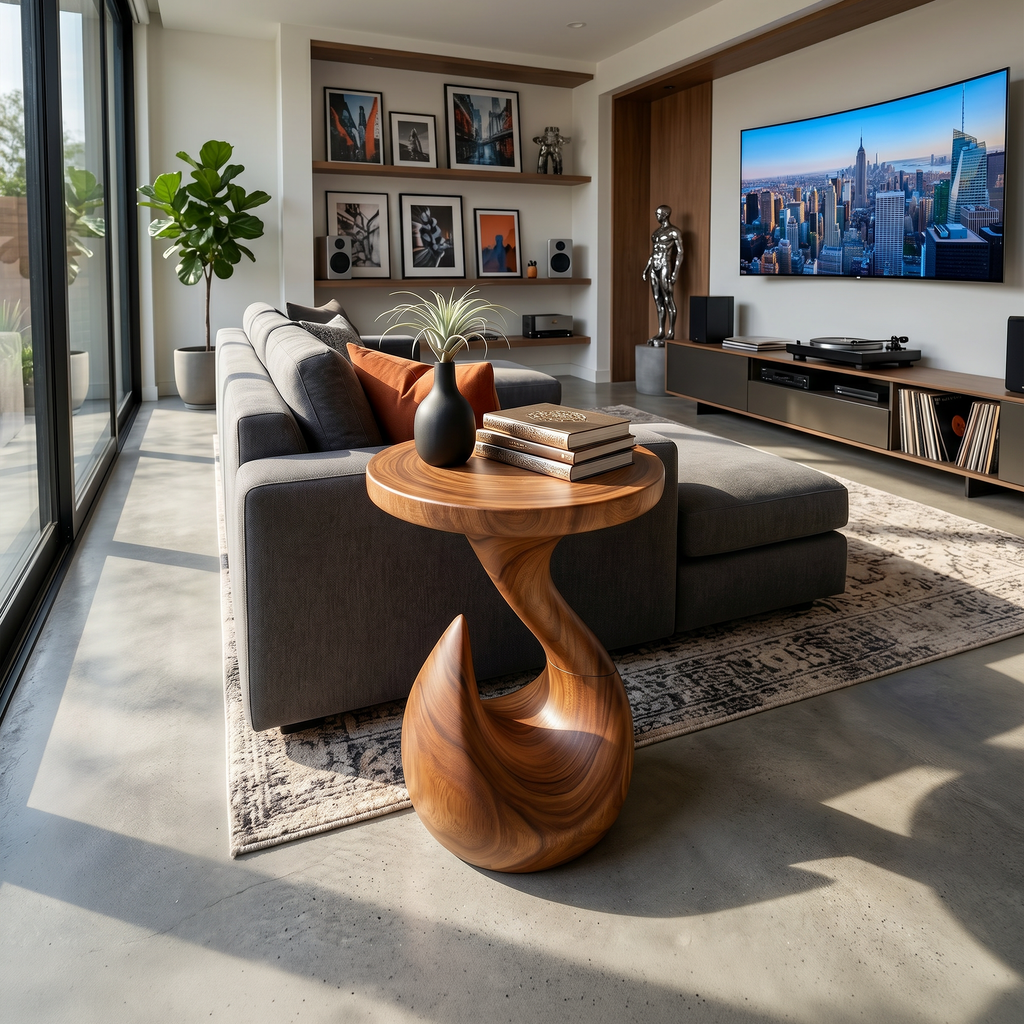 Contemporary Round End Table Luxury Lounge