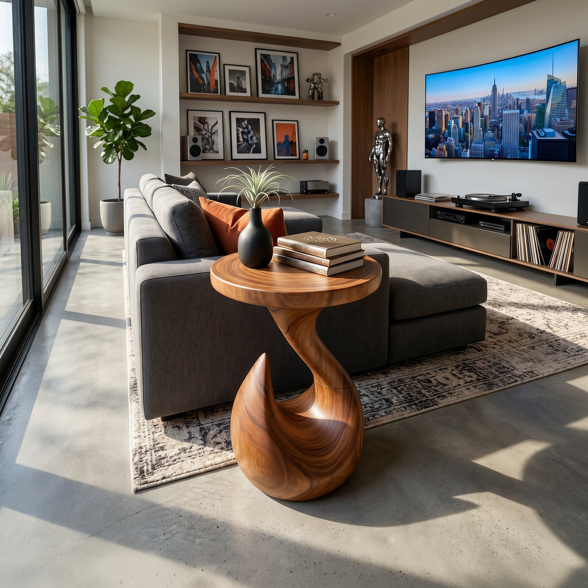 Contemporary Round End Table Luxury Lounge