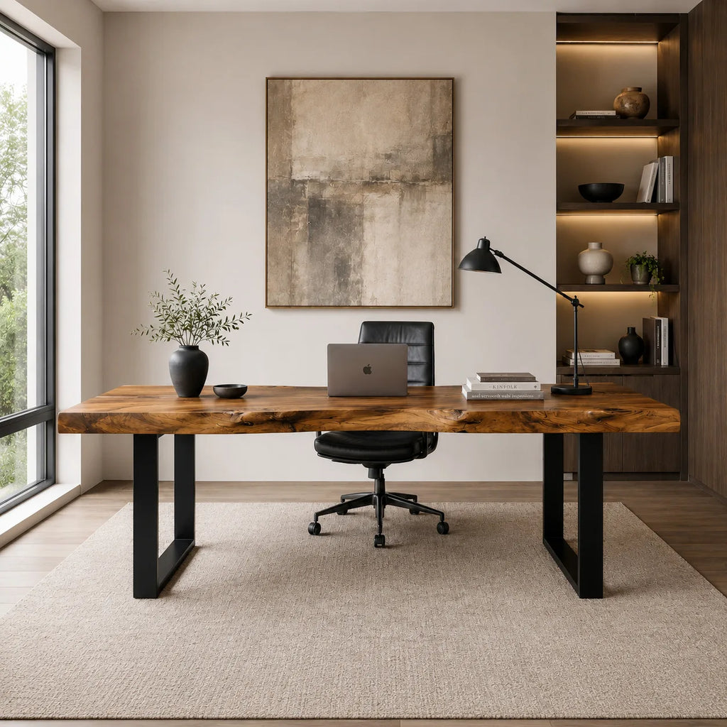 Contemporary Live Edge Desk For Home Office
