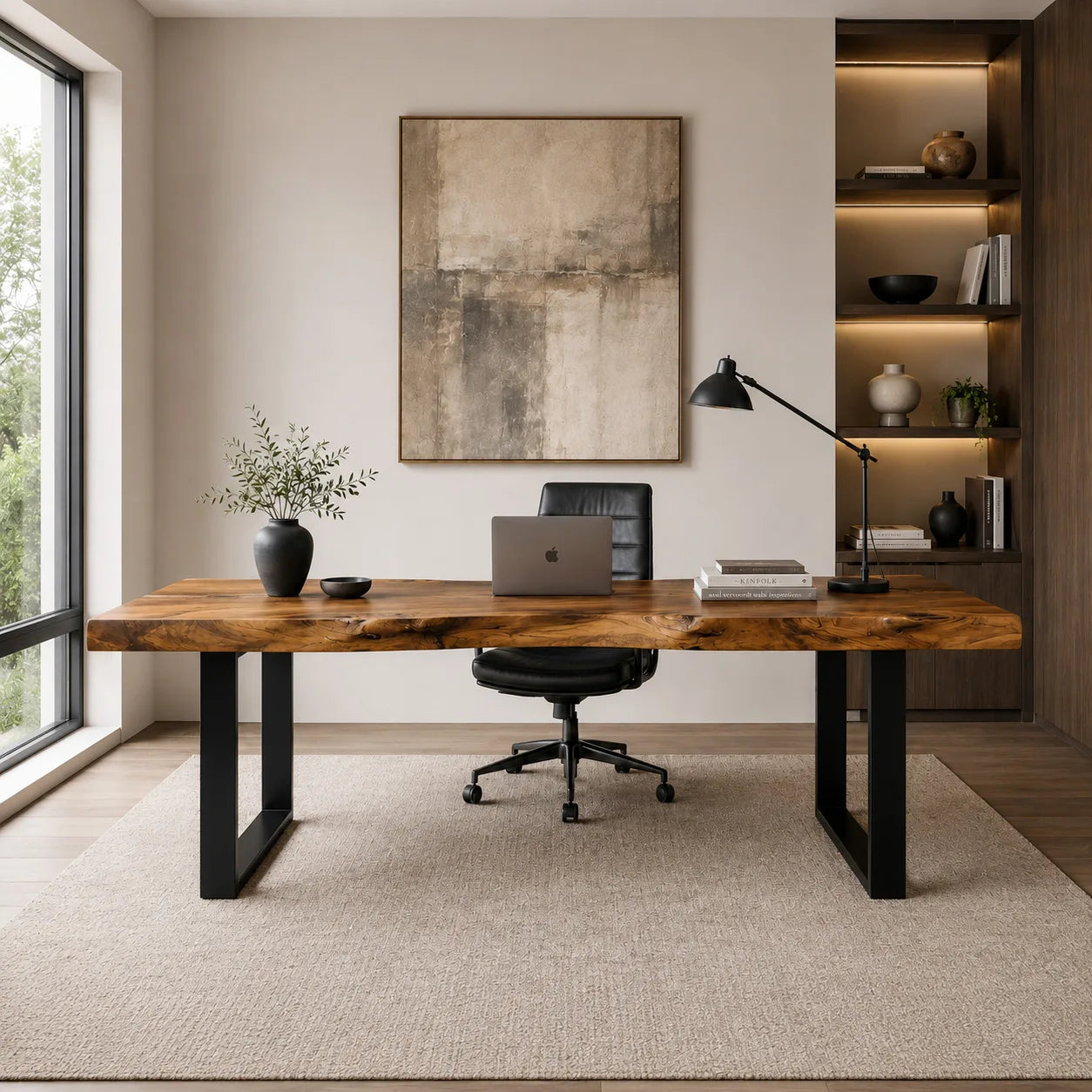 Contemporary Live Edge Desk For Home Office