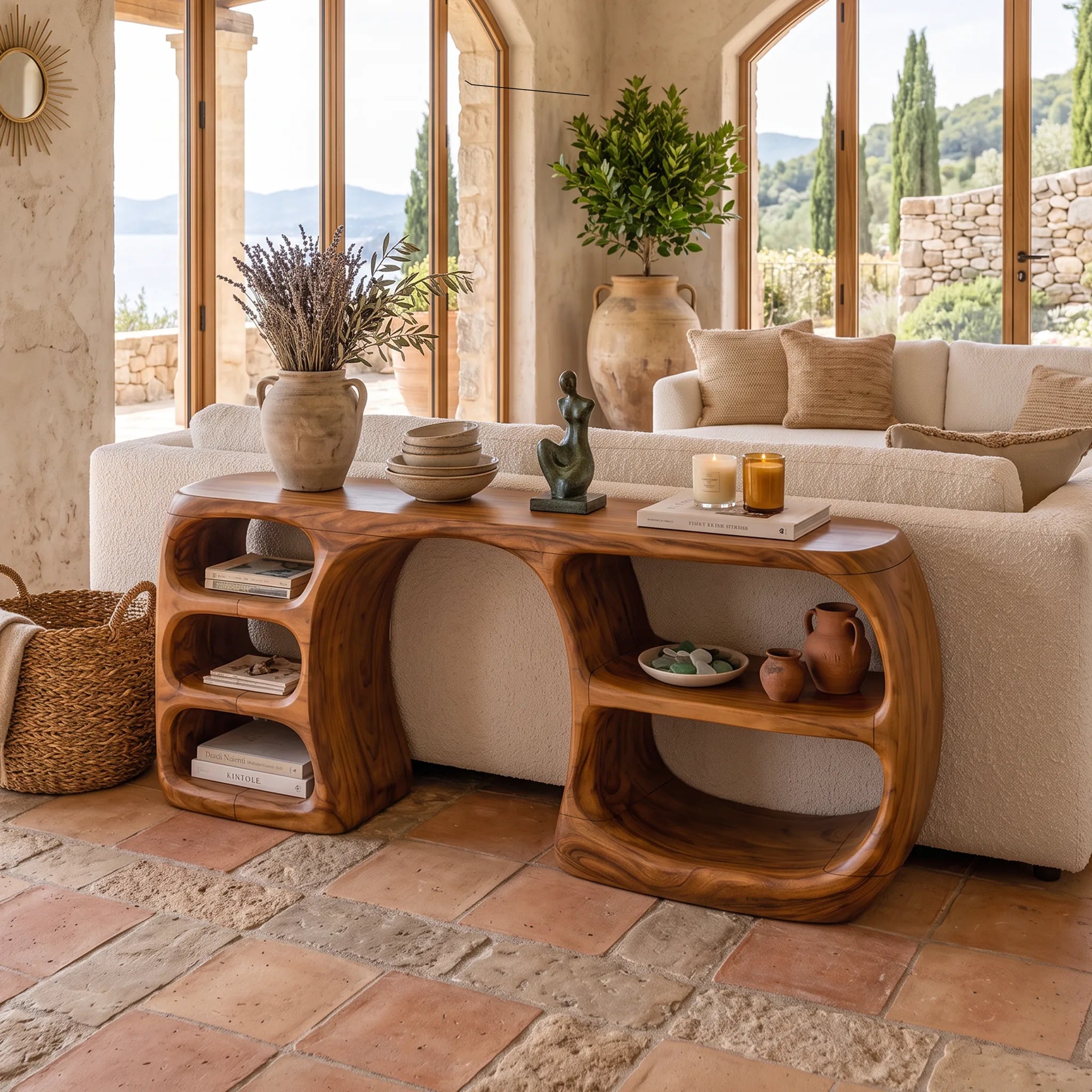 Contemporary Open Storage Console For Modern Entryway