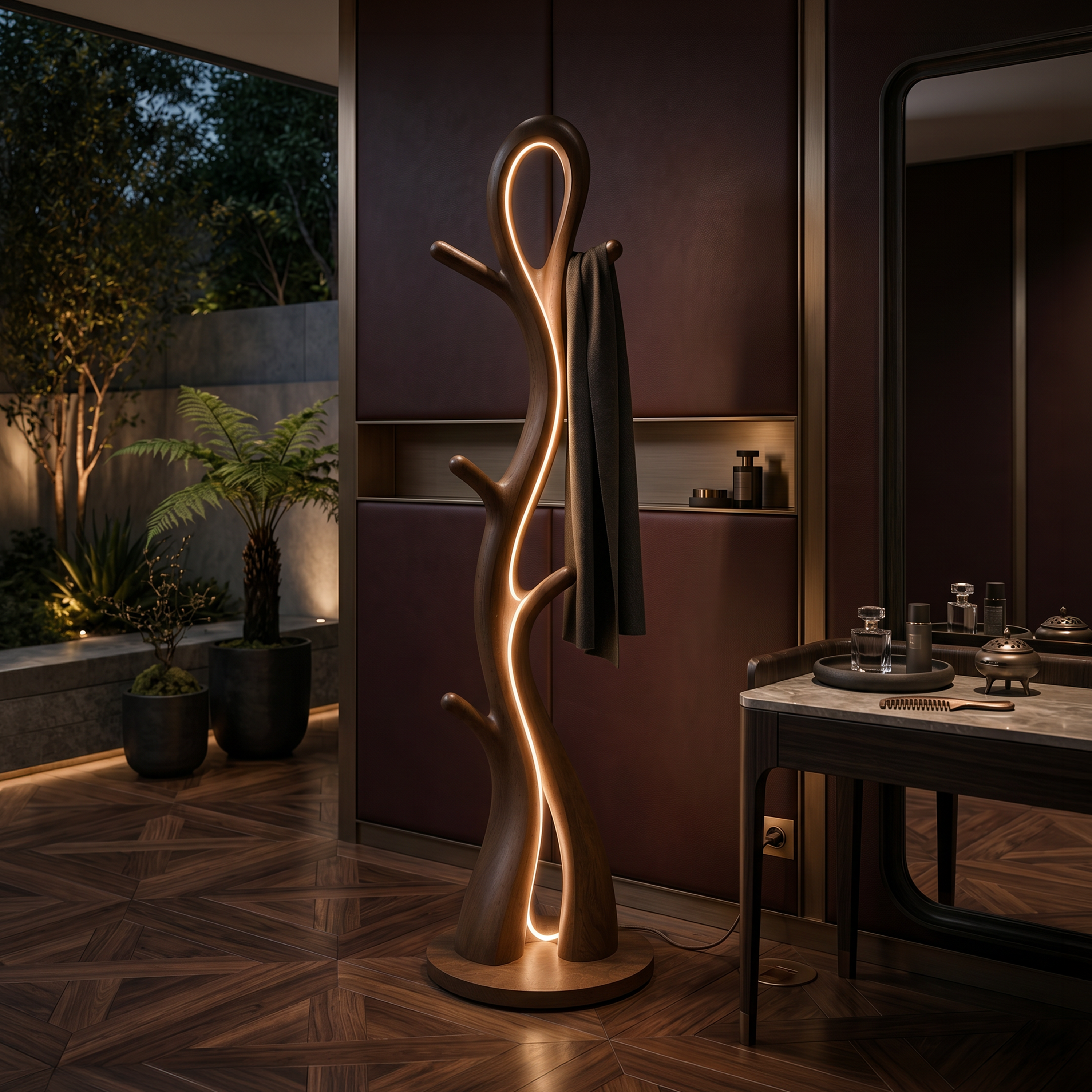 Contemporary Botanical Lamp With Hooks For Lounge