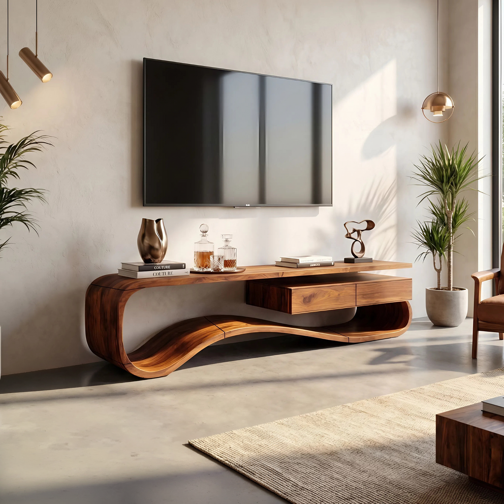 Contemporary Organic TV Stand For Lounge Area
