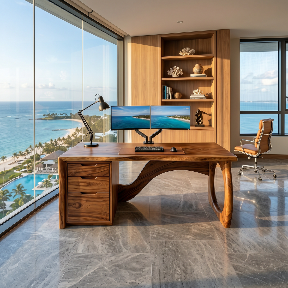 Contemporary Executive Desk Designer Workspace