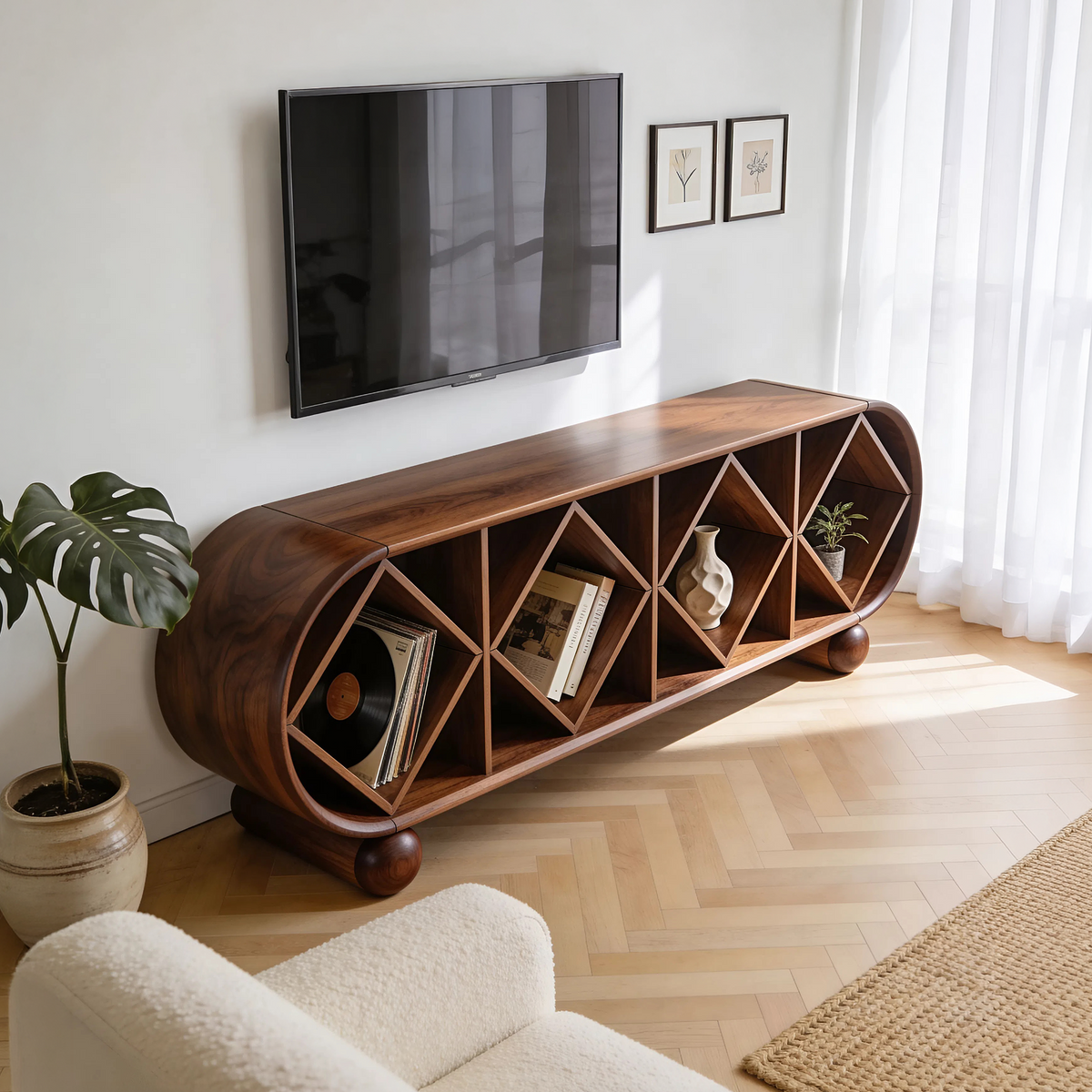 Contemporary Linear TV Console For Modern Living Space