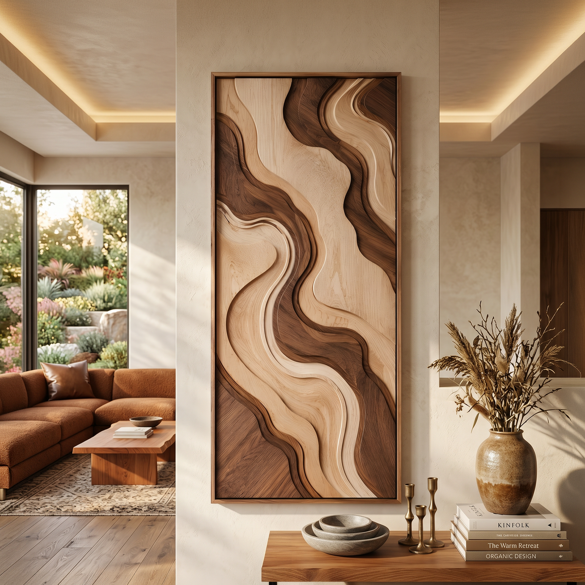 Contemporary Curved Line Wall Art For Lounge Area