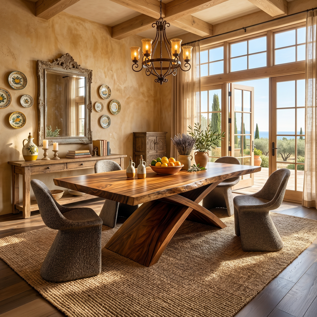 Contemporary Organic Edge Dining Table For Dining Interior