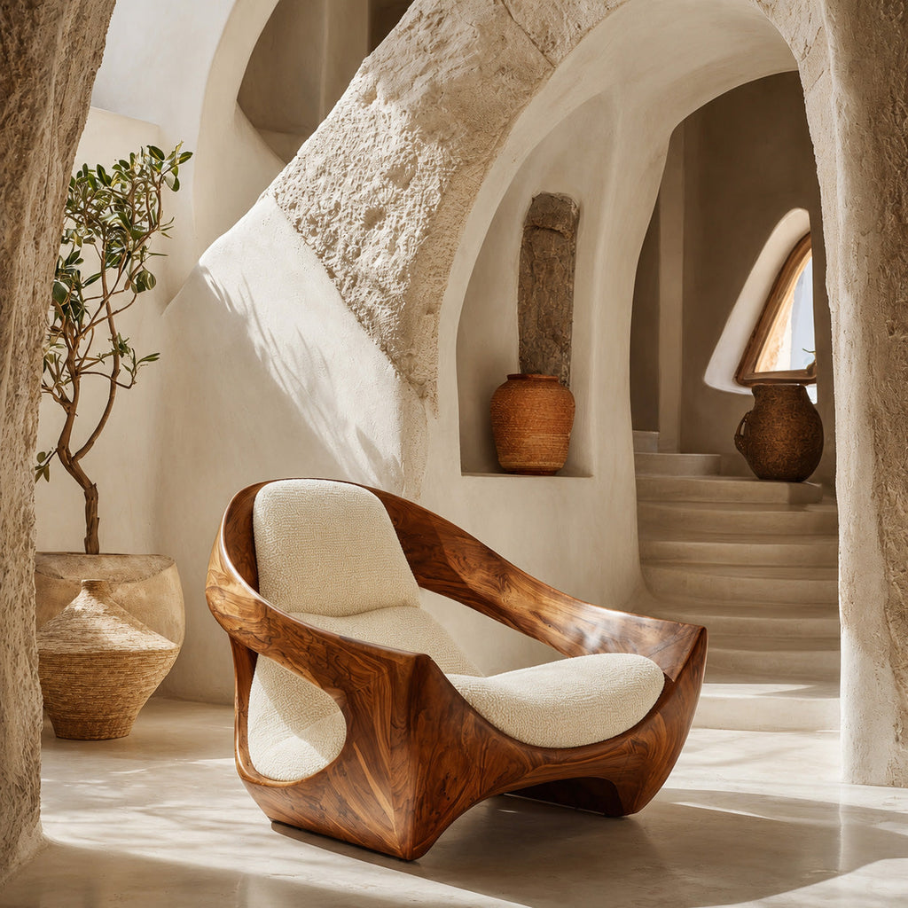 Artistic Natural Wood Chair For Contemporary Living Room