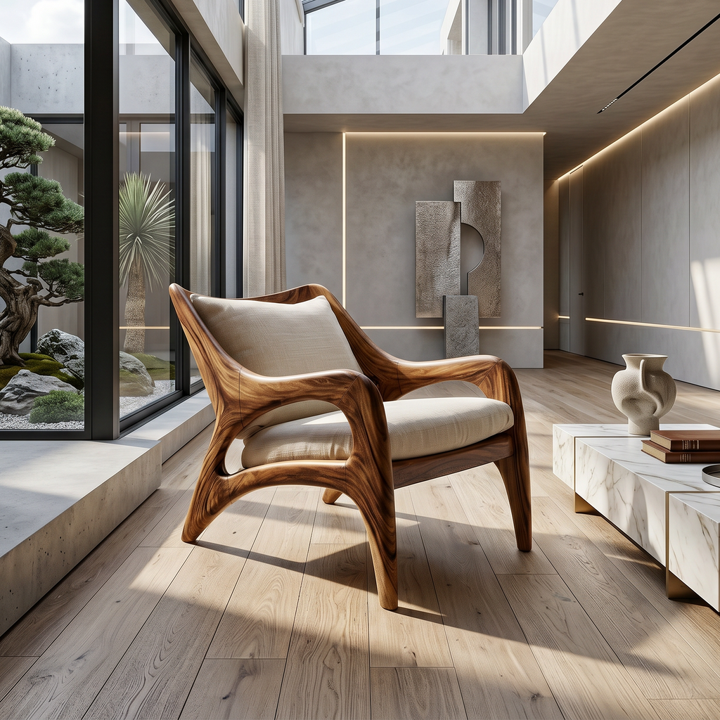 Contemporary Wooden Lounge Chair for Refined Porch Living - view 3