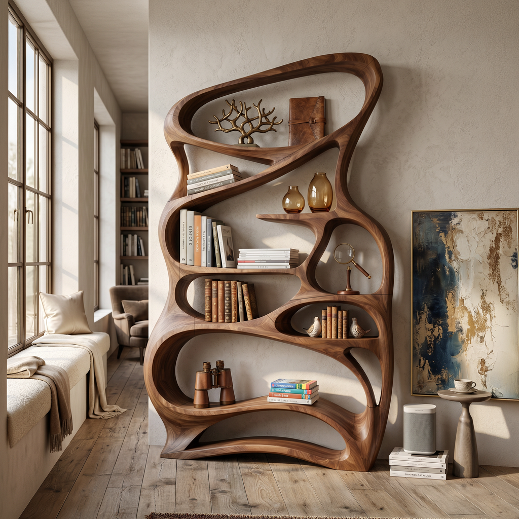 Contemporary Reading Shelf For Peaceful Reading Corner