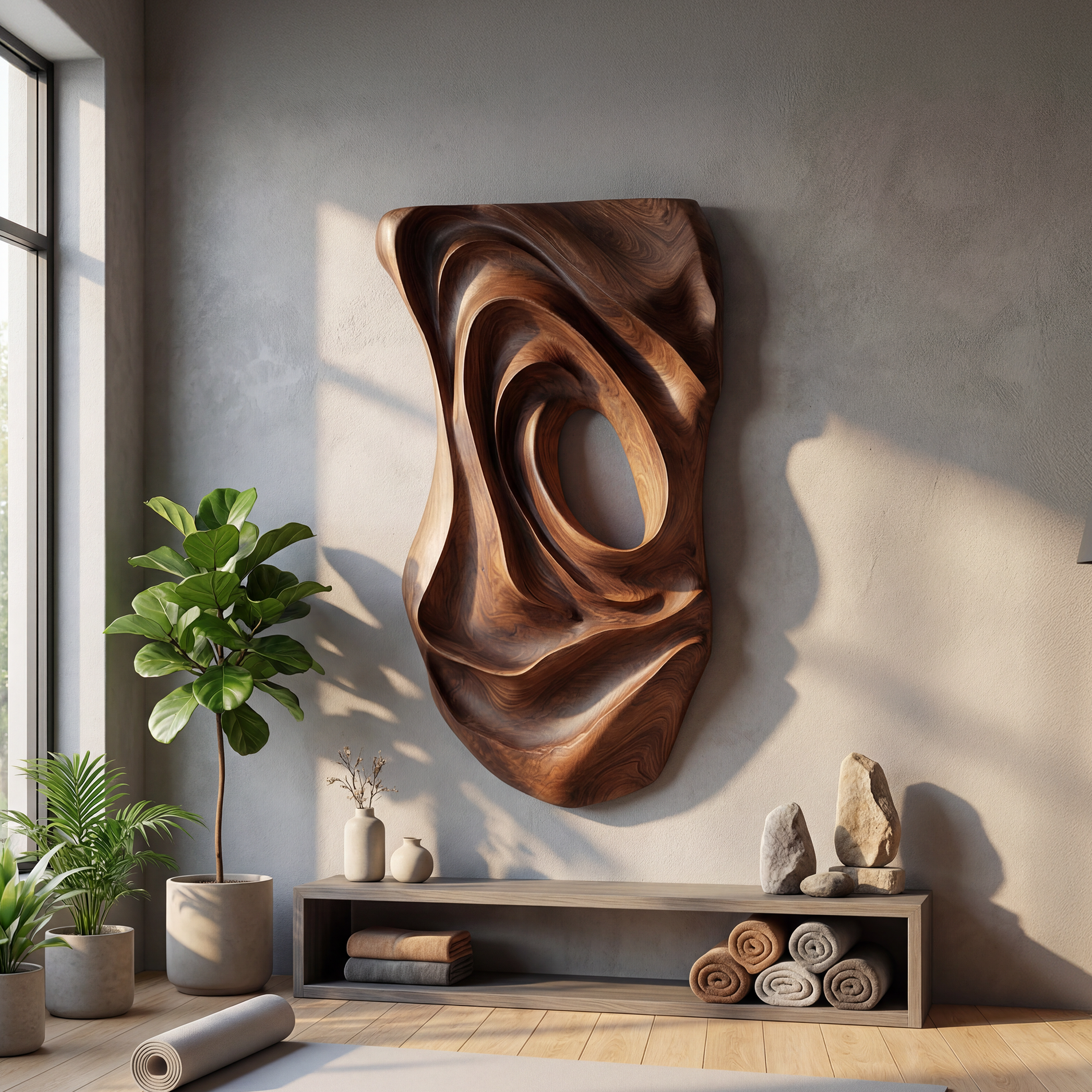 Contemporary Fluid Wall Art Panel For Entryway Interior