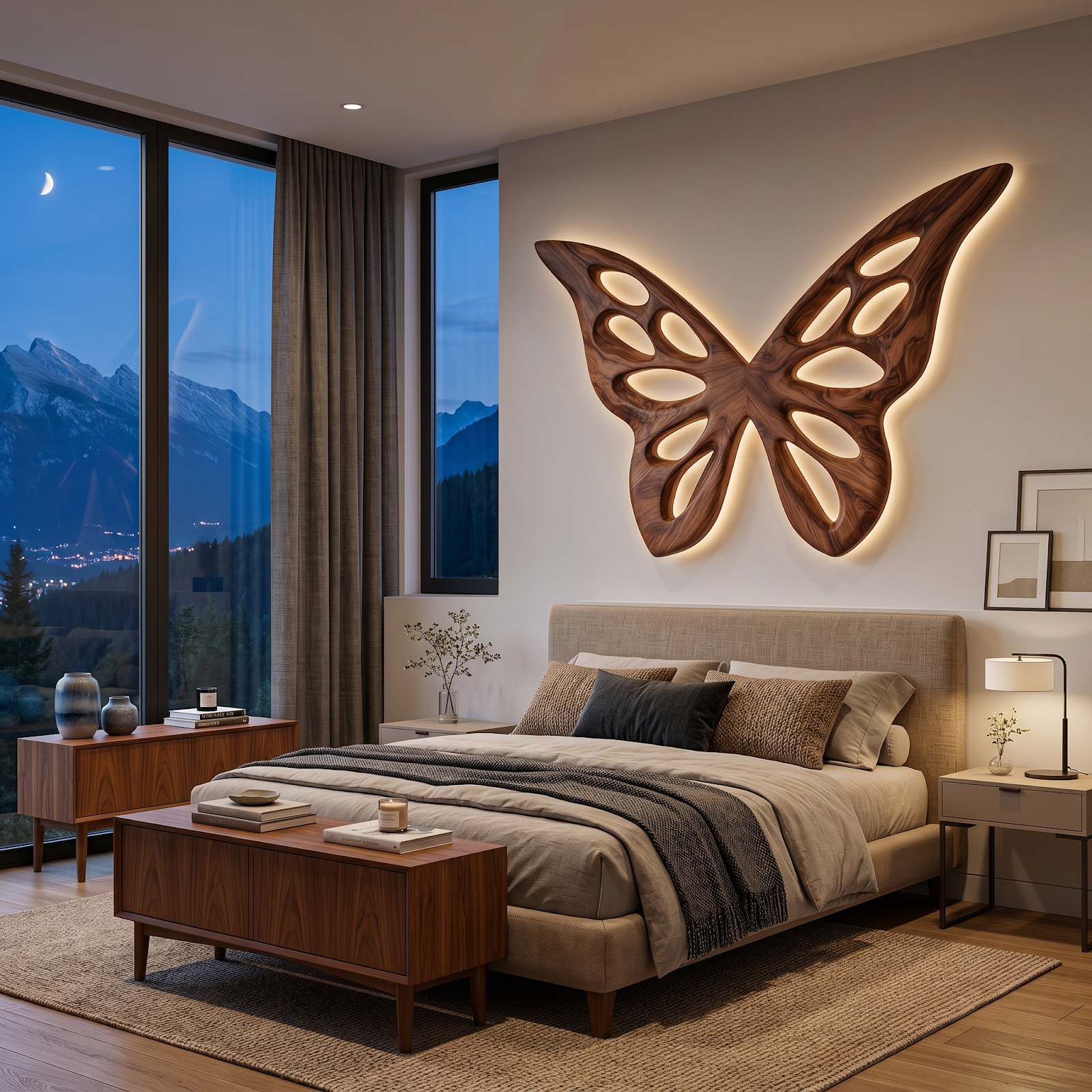 Artistic Butterfly Wooden Wall Art For Bedroom Or Lounge Decor