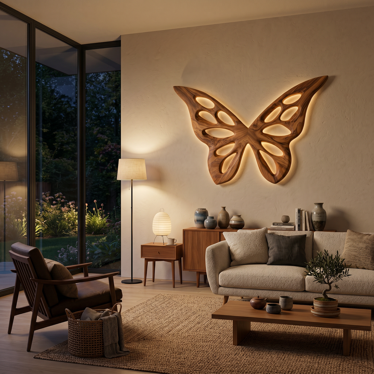 Artistic Butterfly Wooden Wall Art For Bedroom Or Lounge Decor