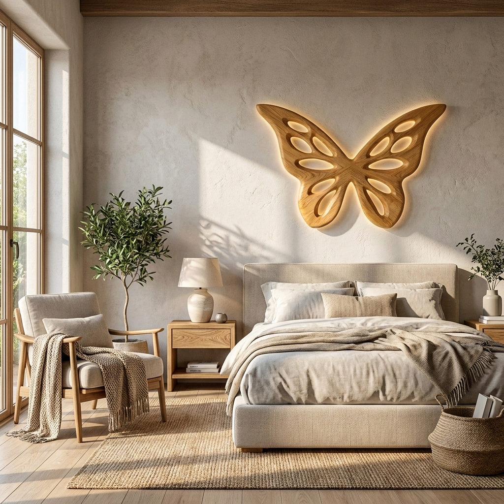 Artistic Butterfly Wooden Wall Art For Bedroom Or Lounge Decor